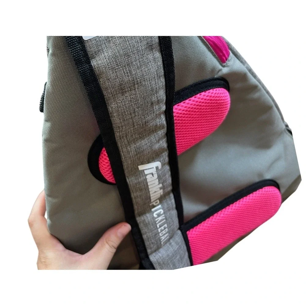 Franklin Pickleball Sling Bag Gray Pink Adjustable Shoulder Strap Gear‎ Carrier